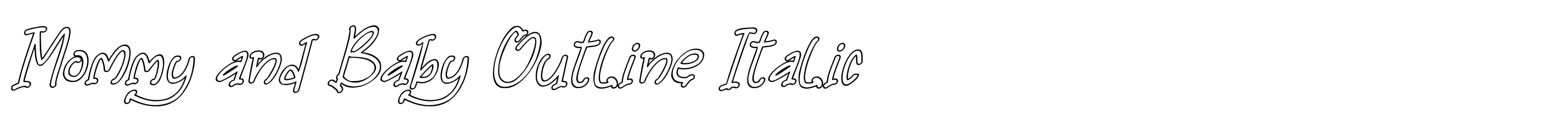 Mommy and Baby Outline Italic